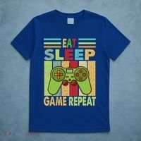 Eat Sleep Game Repeat Retro Vintage Funny Gamer T-Shirt thumb 5