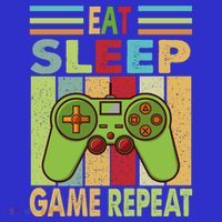 Eat Sleep Game Repeat Retro Vintage Funny Gamer T-Shirt thumb 7