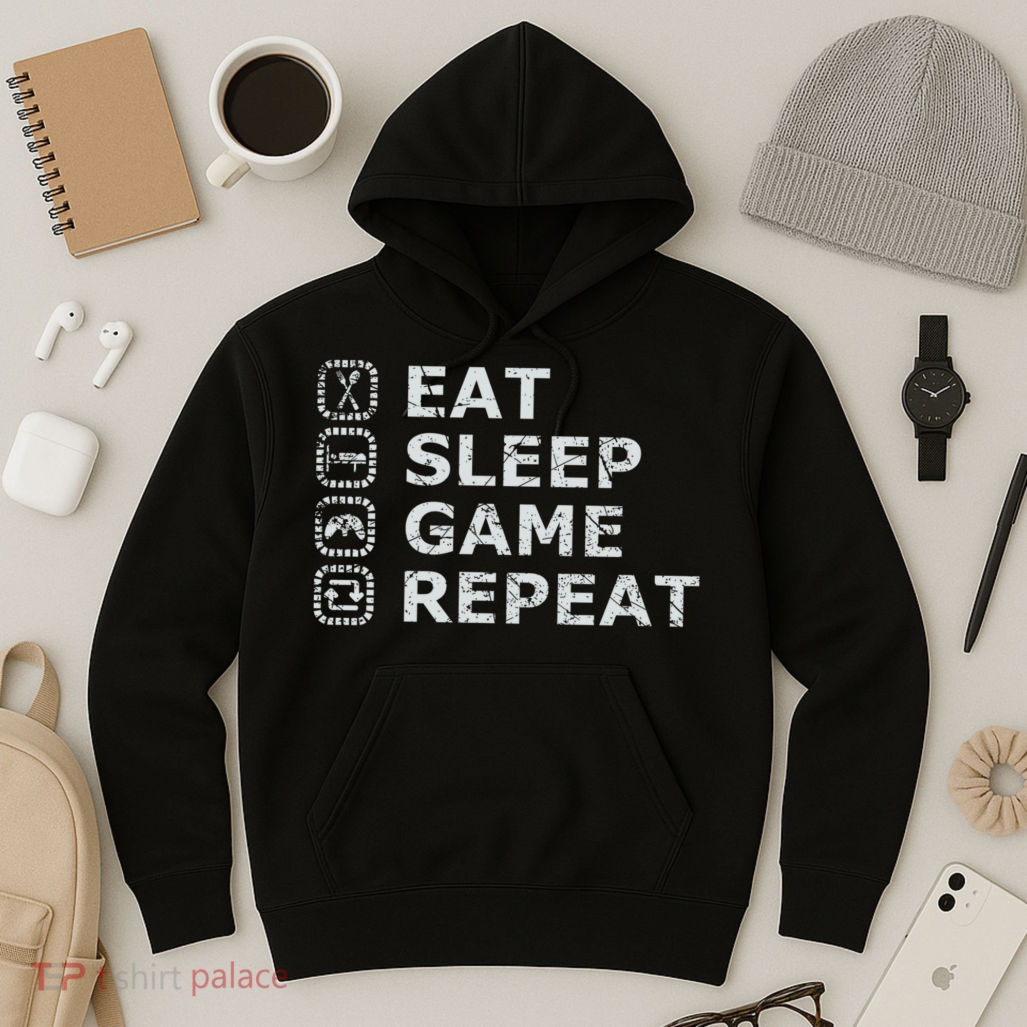 Eat Sleep Game Repeat Hoodie