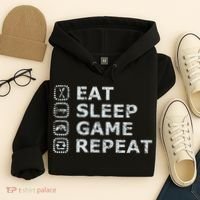 Eat Sleep Game Repeat Hoodie thumb 4