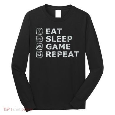 Eat Sleep Game Repeat Long Sleeve Shirt