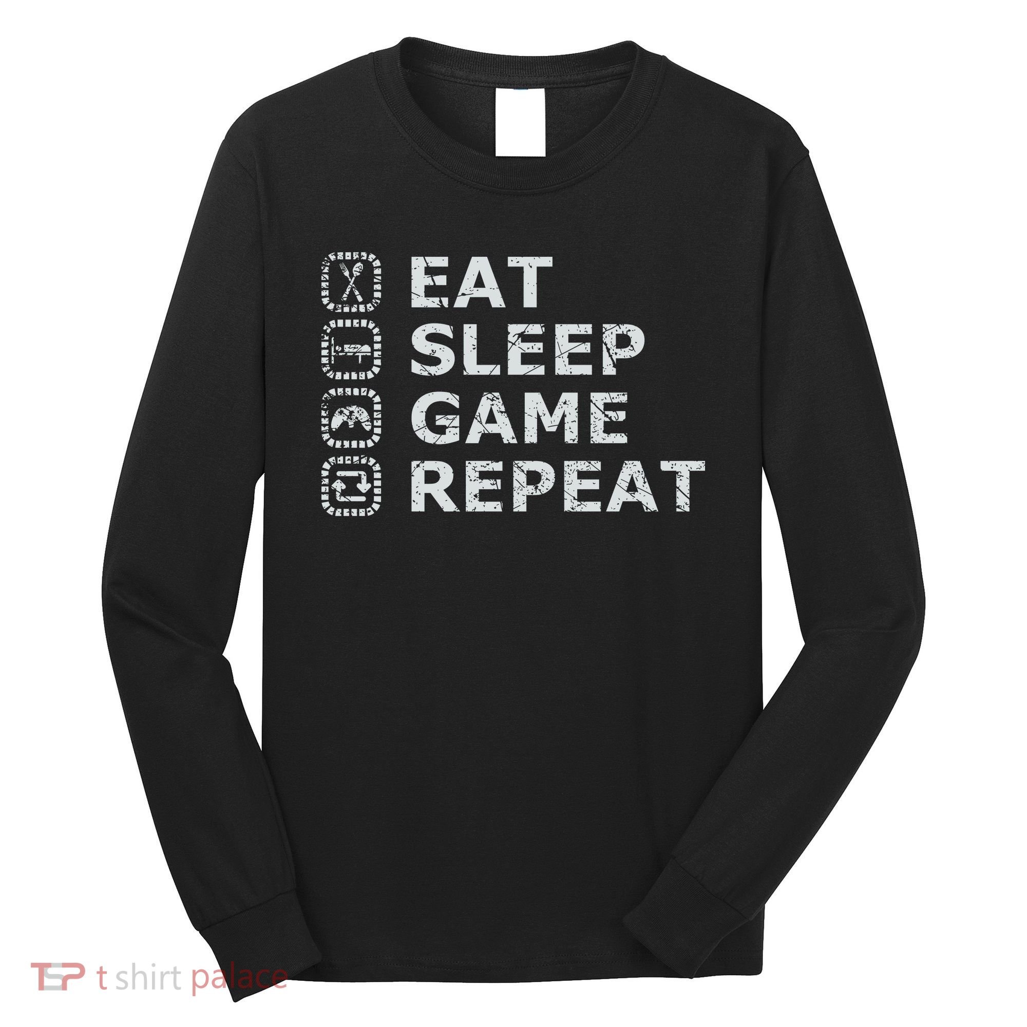 Eat Sleep Game Repeat Long Sleeve Shirt