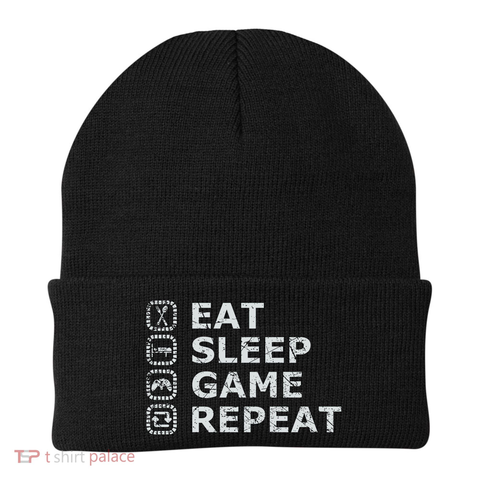 Eat Sleep Game Repeat Beanie
