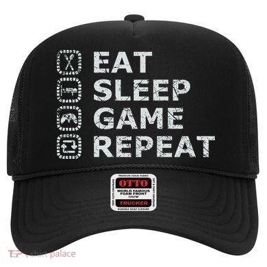 Eat Sleep Game Repeat Hat