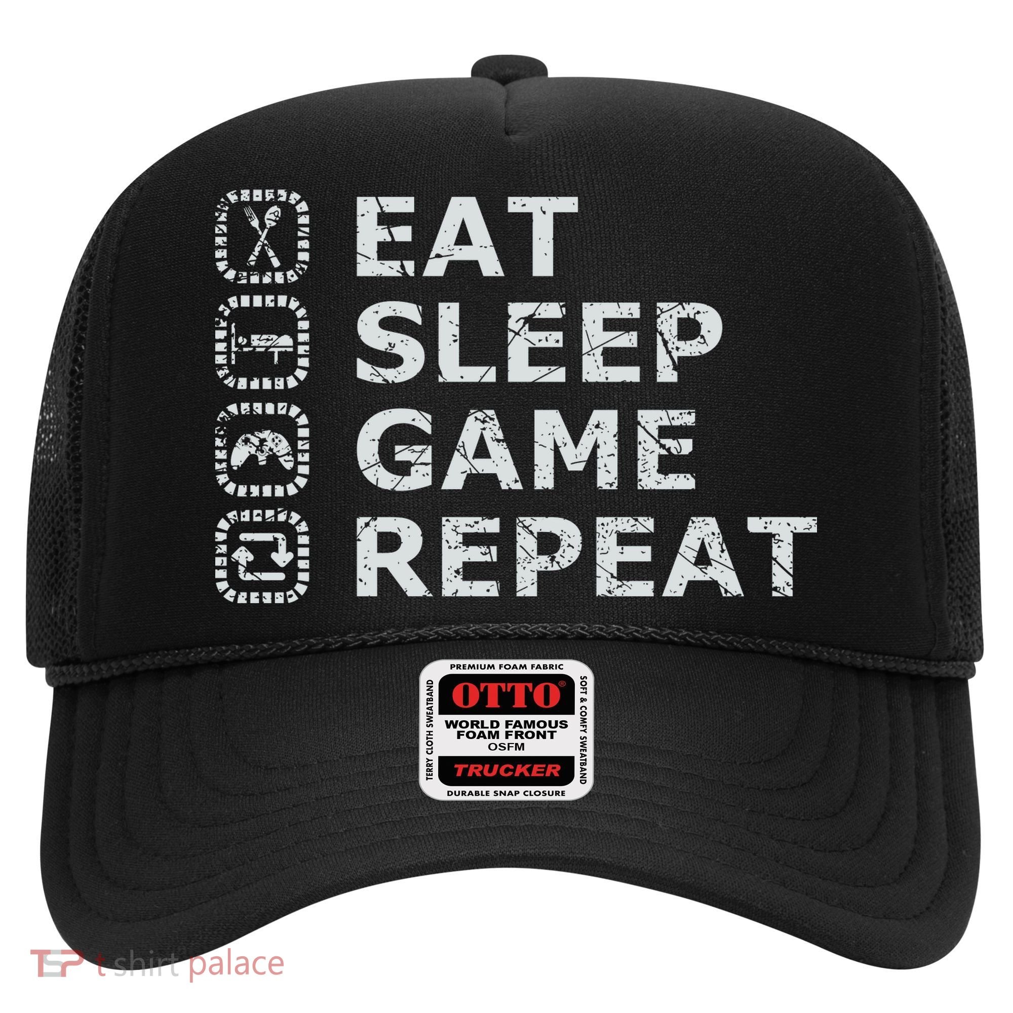 Eat Sleep Game Repeat Hat