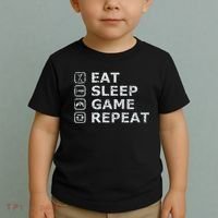Eat Sleep Game Repeat Toddler T-Shirt thumb 2