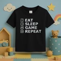 Eat Sleep Game Repeat Toddler T-Shirt thumb 3