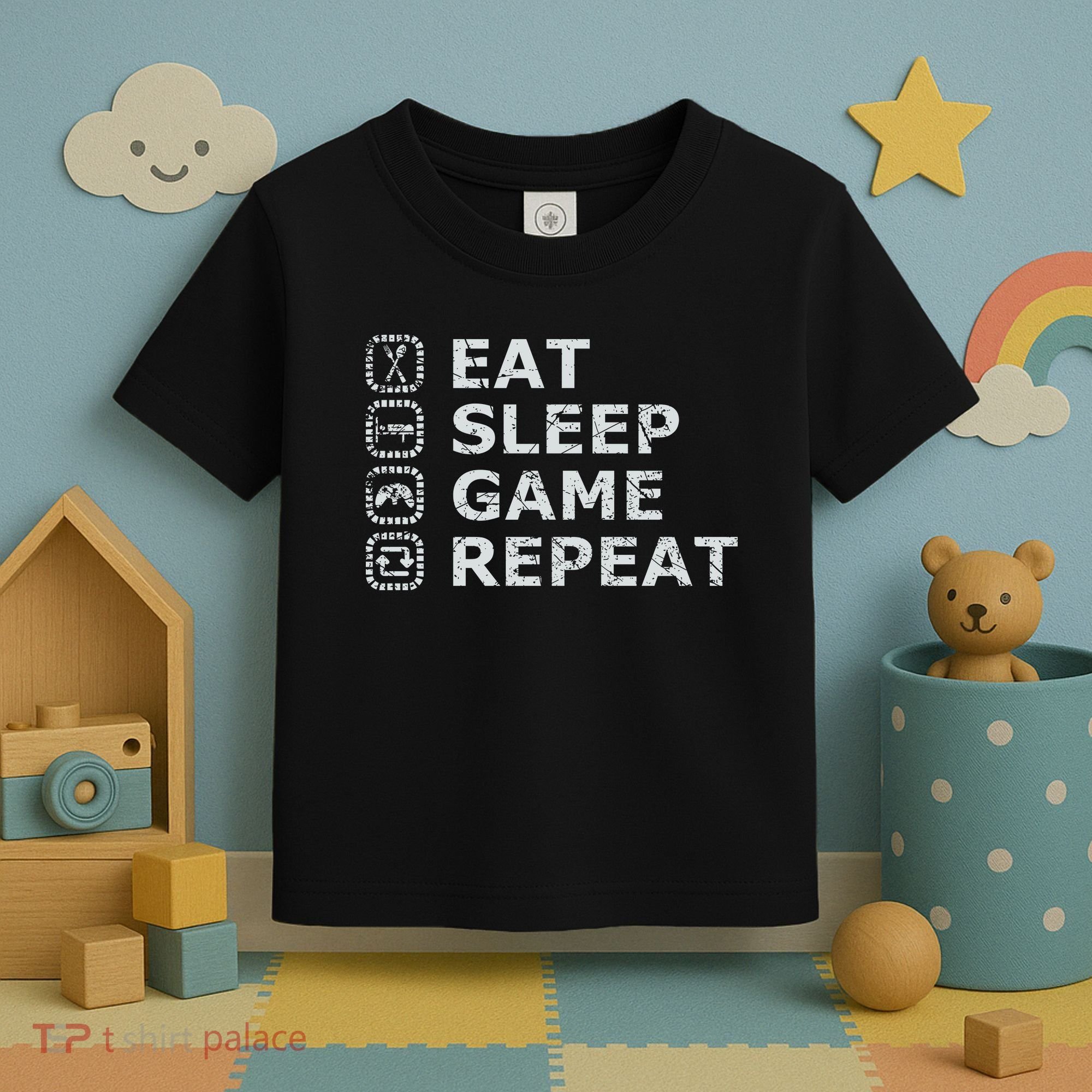 Eat Sleep Game Repeat Toddler T-Shirt