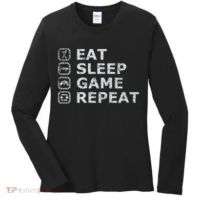 Eat Sleep Game Repeat Women's Long Sleeve Shirt