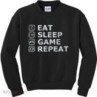 Eat Sleep Game Repeat Kids Sweatshirt thumb 0