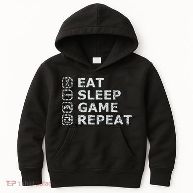 Eat Sleep Game Repeat Kids Hoodie