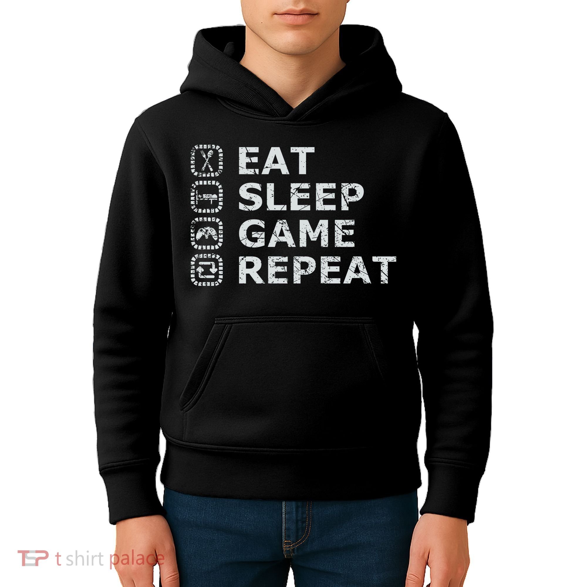 Eat Sleep Game Repeat Kids Hoodie