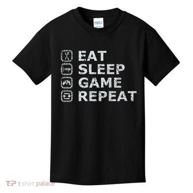 Eat Sleep Game Repeat Kids T-Shirt