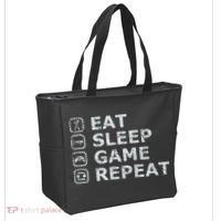 Eat Sleep Game Repeat Tote Bag thumb 2
