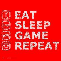 Eat Sleep Game Repeat Santa Hat thumb 1