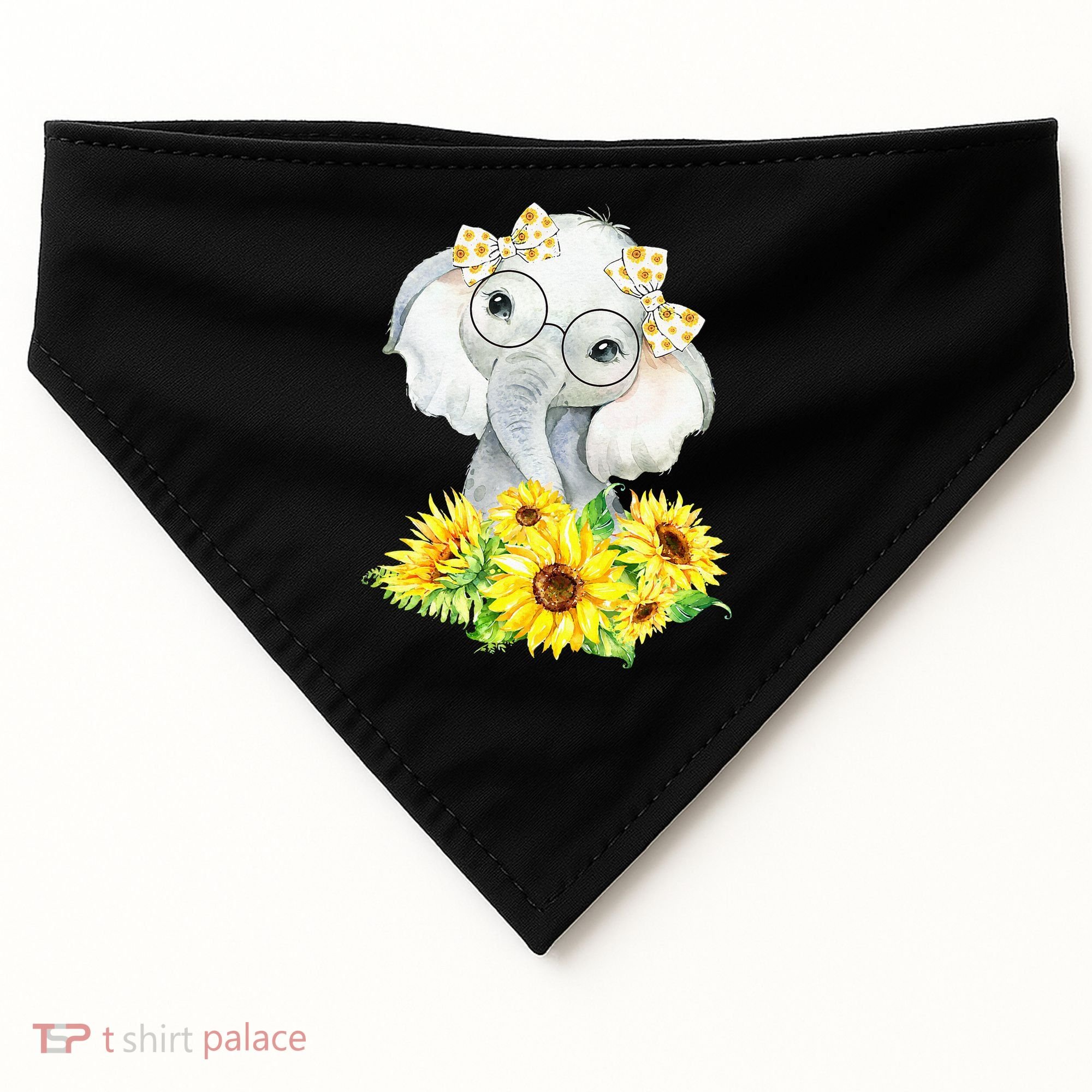 Elephant Sunflower Gifts USA-Made Doggie Bandana