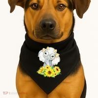 Elephant Sunflower Gifts USA-Made Doggie Bandana thumb 1