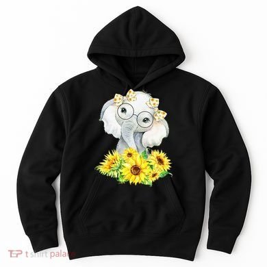 Elephant Sunflower Gifts Hoodie