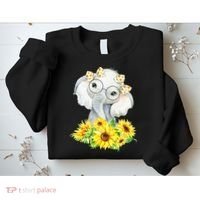 Elephant Sunflower Gifts Sweatshirt thumb 2