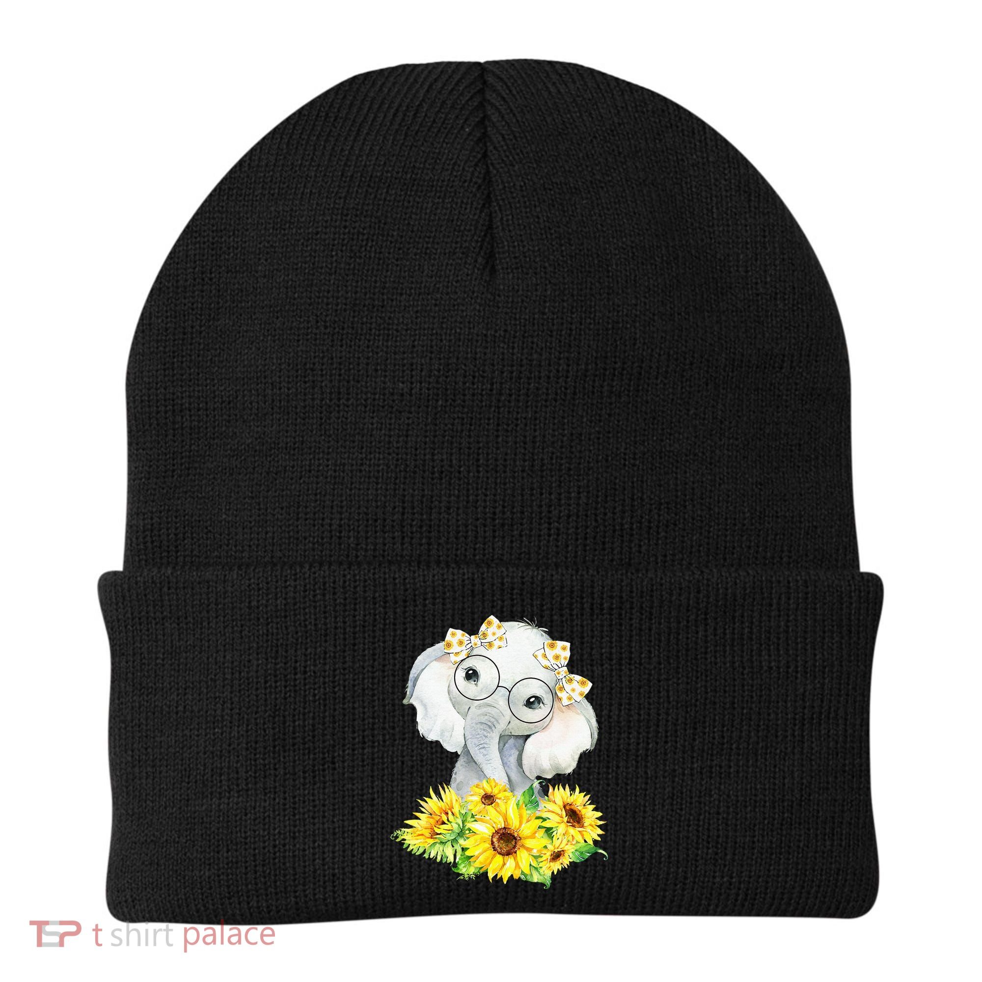 Elephant Sunflower Gifts Beanie