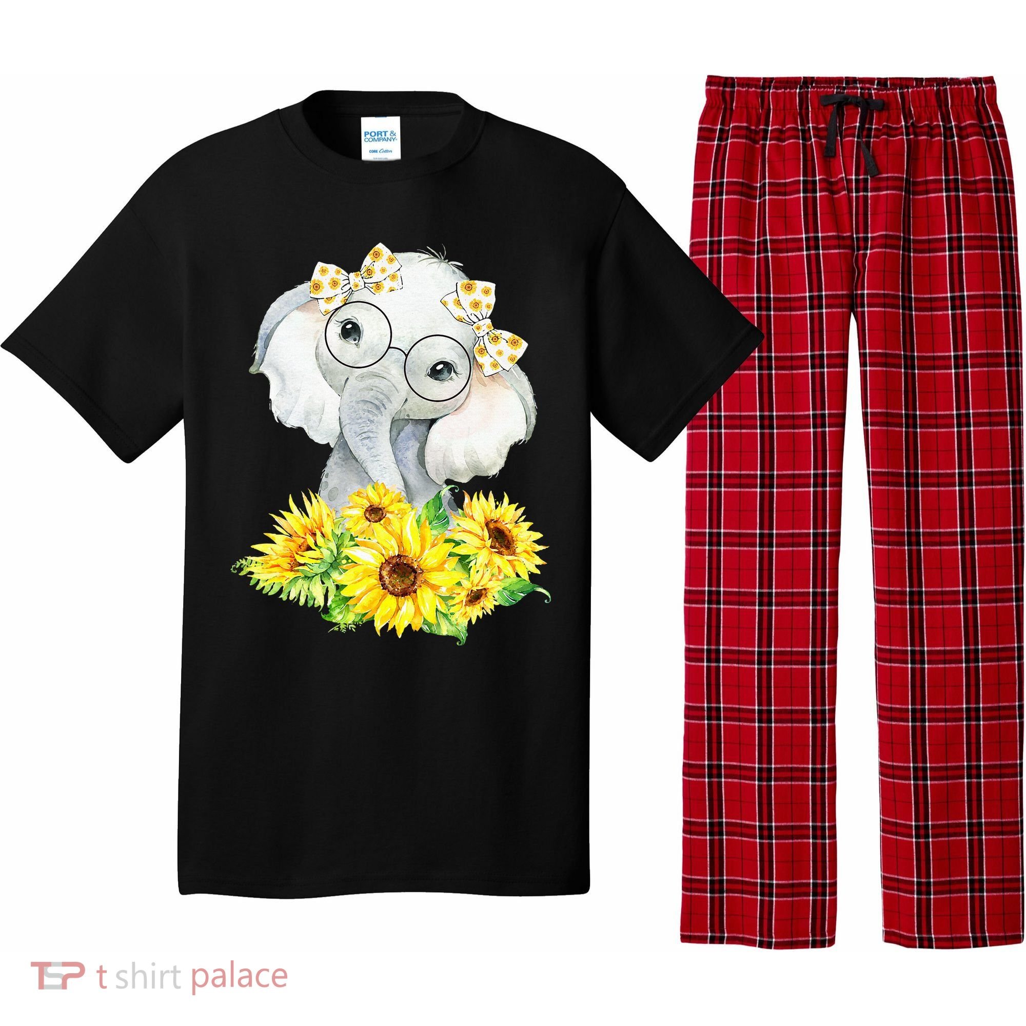Elephant Sunflower Gifts Pajama Set