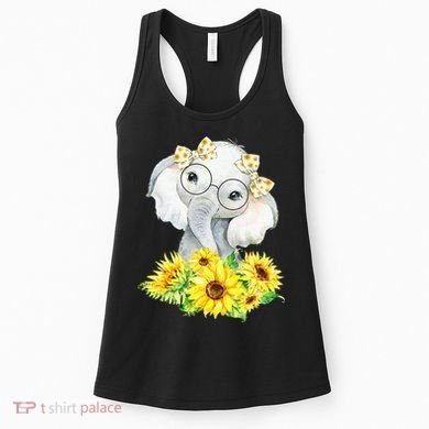 Elephant Sunflower Gifts Women's Tank Top