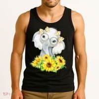 Elephant Sunflower Gifts Tank Top thumb 3
