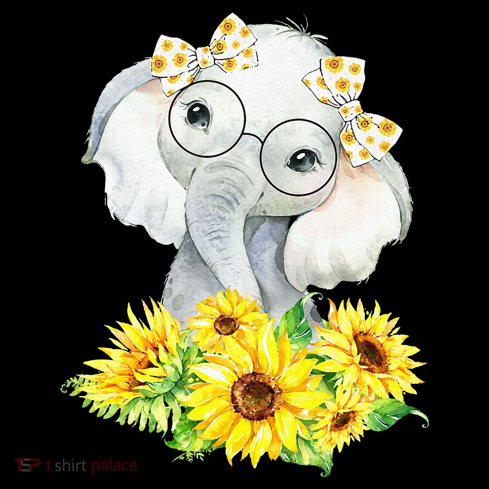 Elephant Sunflower Gifts Women's Long Sleeve Shirt