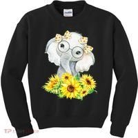 Elephant Sunflower Gifts Kids Sweatshirt thumb 0