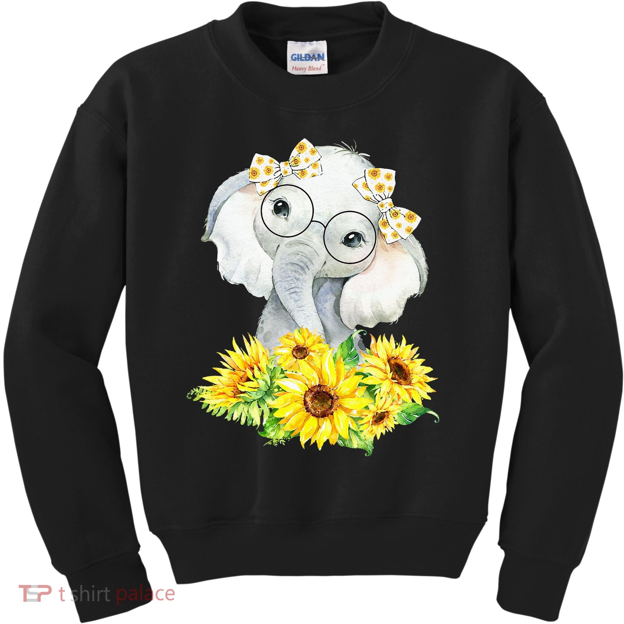 Elephant Sunflower Gifts Kids Sweatshirt