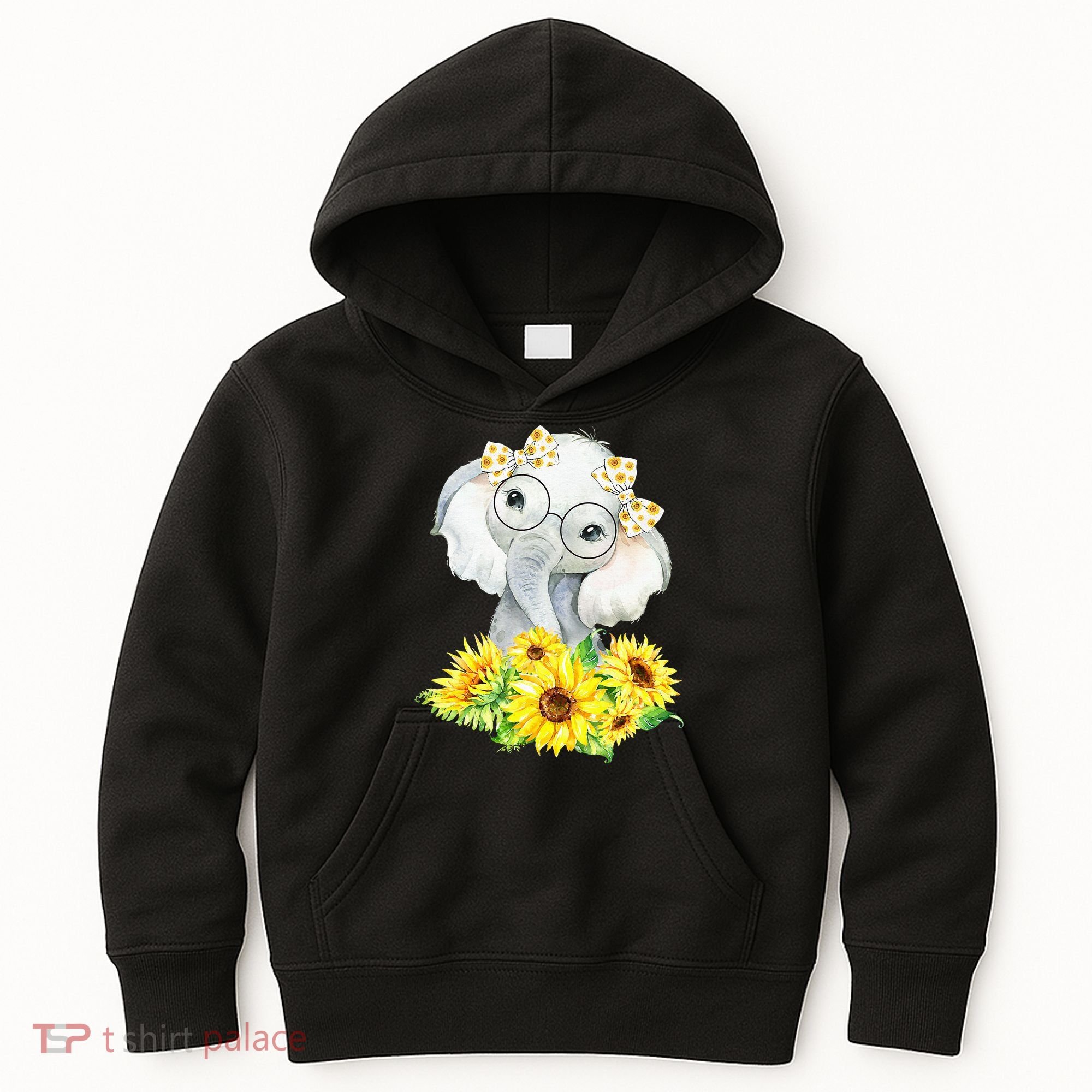 Elephant Sunflower Gifts Kids Hoodie