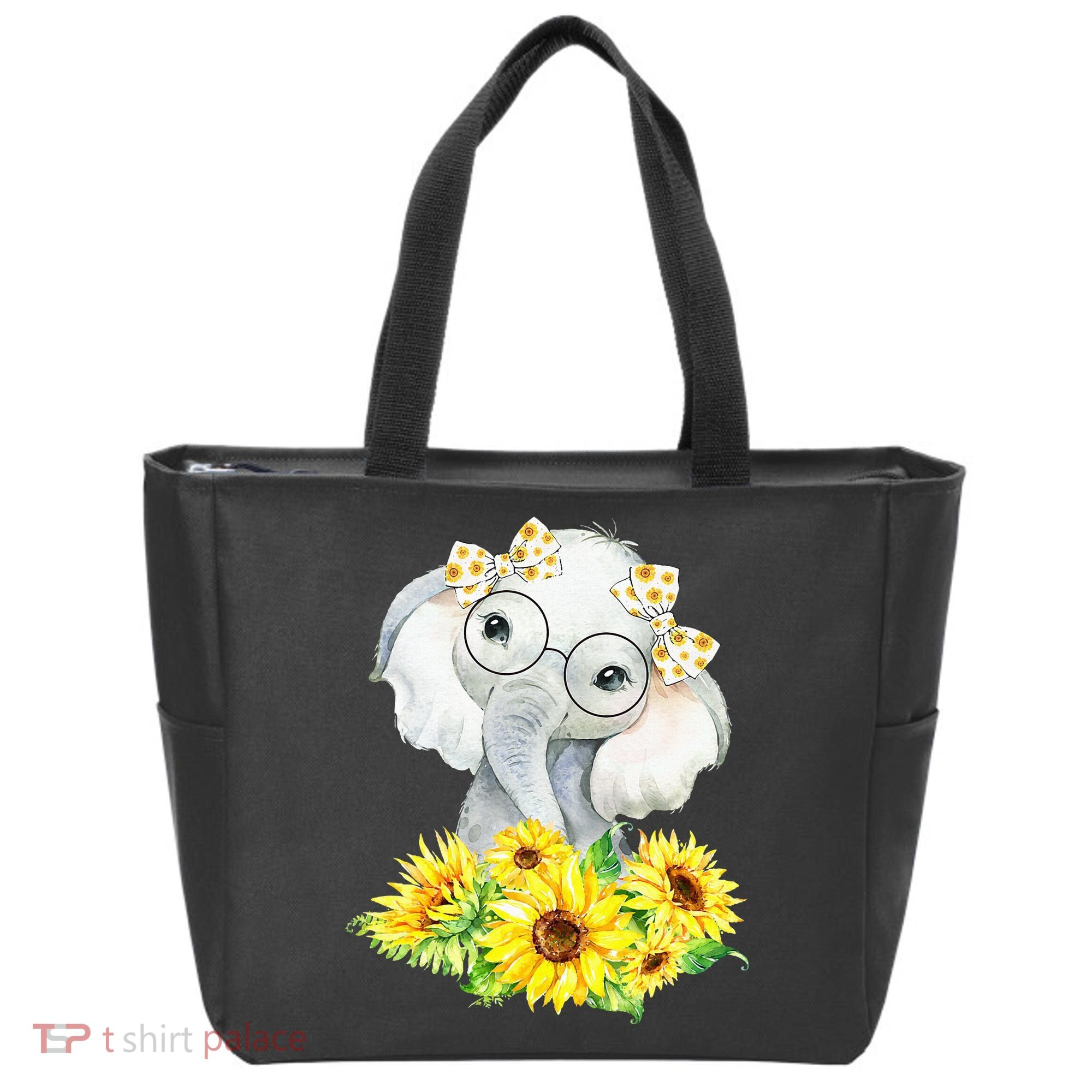 Elephant Sunflower Gifts Tote Bag