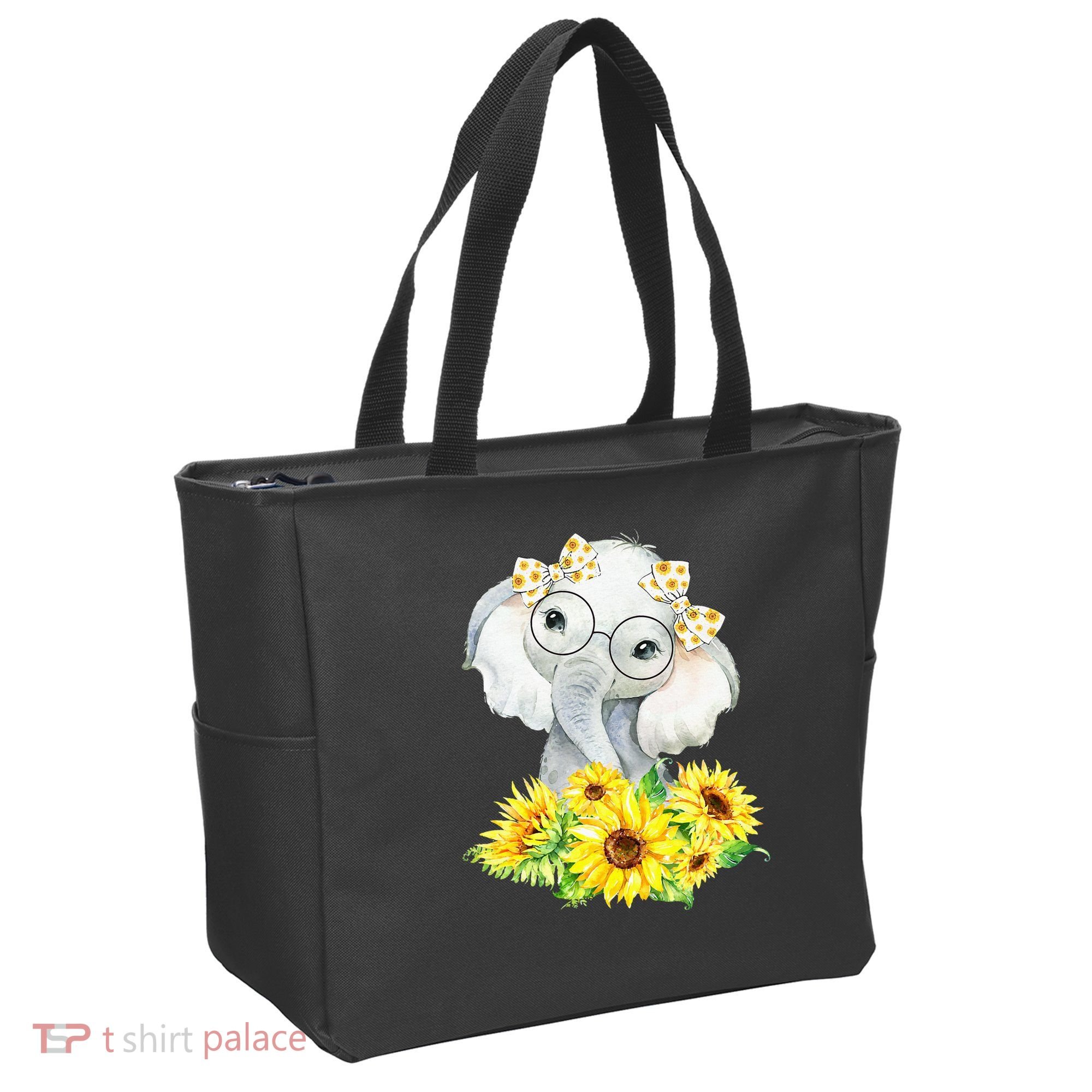 Elephant Sunflower Gifts Tote Bag