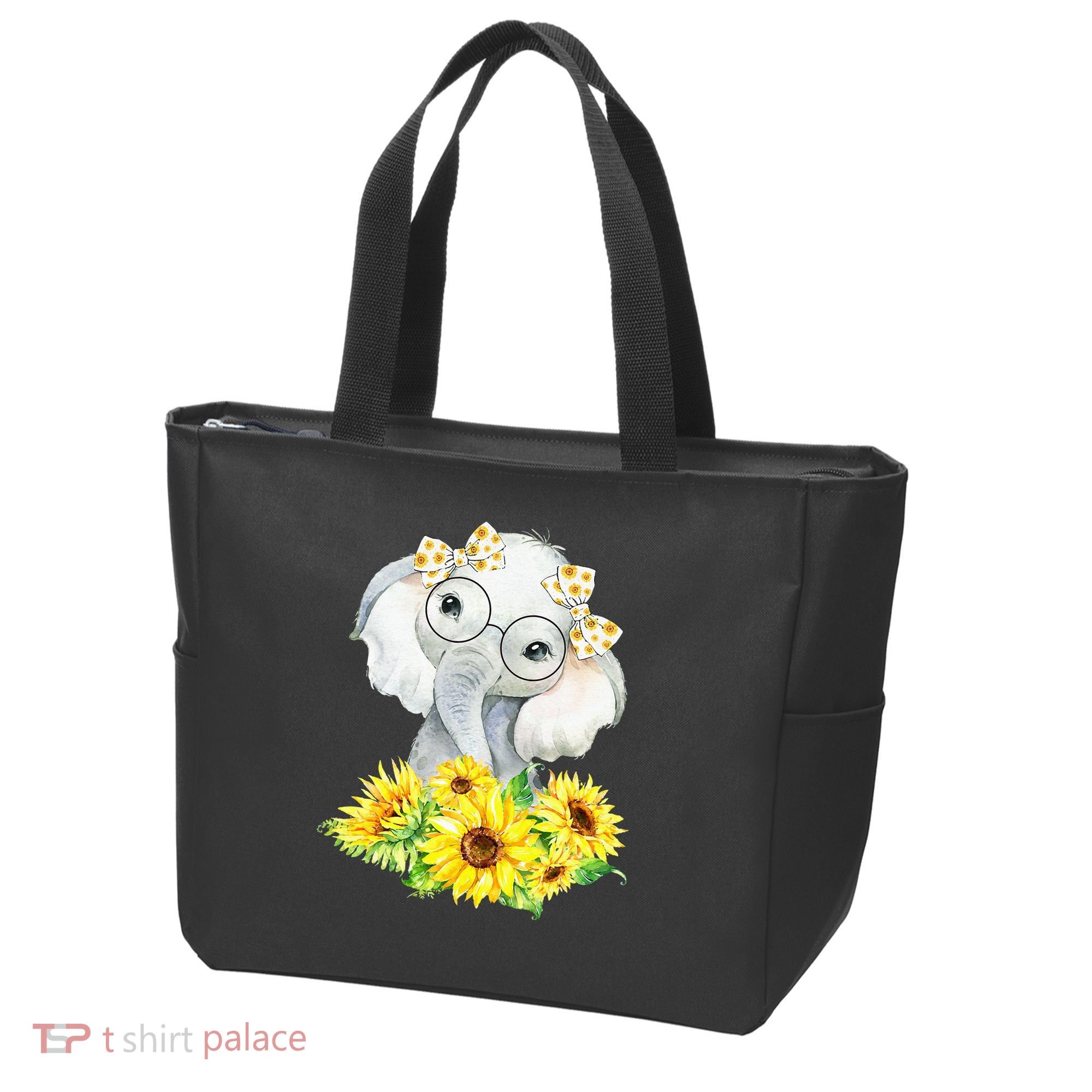 Elephant Sunflower Gifts Tote Bag