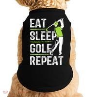 Eat Sleep Golf Repeat Funny Golfer Apparel Doggie Tank thumb 0