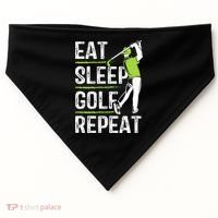 Eat Sleep Golf Repeat Funny Golfer Apparel USA-Made Doggie Bandana thumb 0