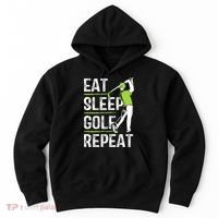 Eat Sleep Golf Repeat Funny Golfer Apparel Hoodie thumb 0