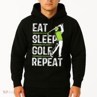Eat Sleep Golf Repeat Funny Golfer Apparel Hoodie thumb 2