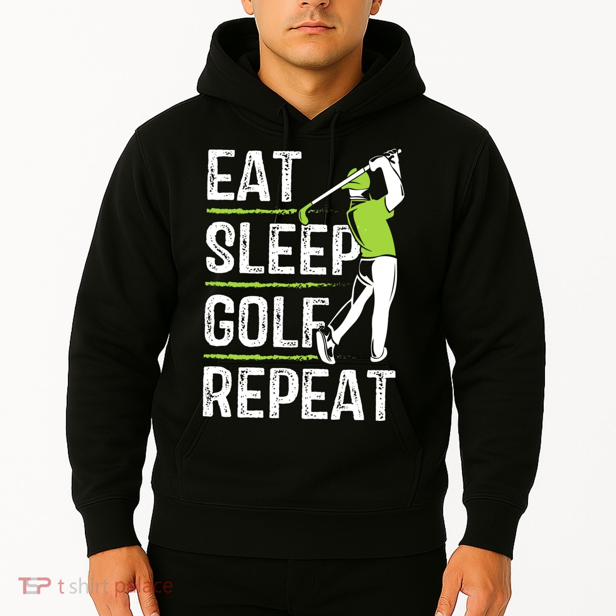 Eat Sleep Golf Repeat Funny Golfer Apparel Hoodie