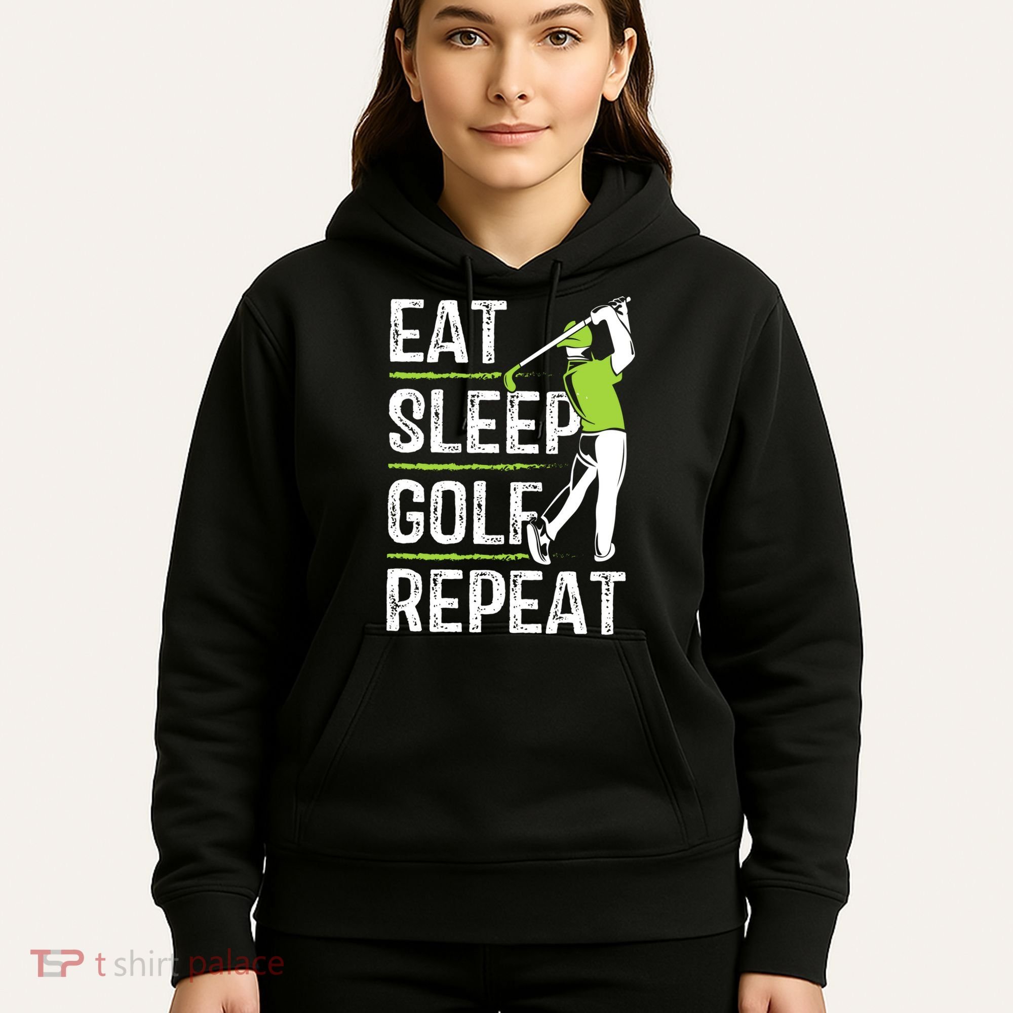 Eat Sleep Golf Repeat Funny Golfer Apparel Hoodie
