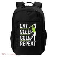 Eat Sleep Golf Repeat Funny Golfer Apparel Backpack thumb 0