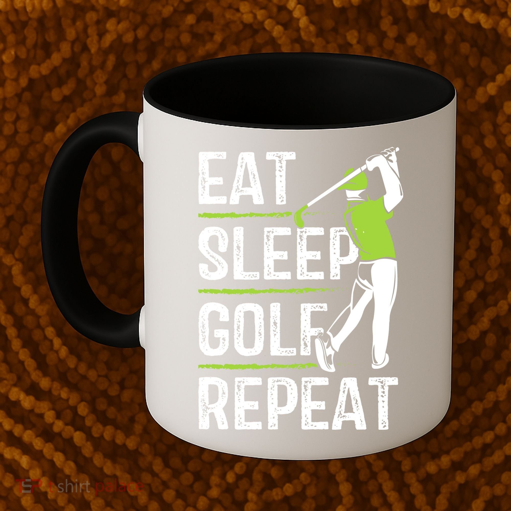 Eat Sleep Golf Repeat Funny Golfer Apparel Coffee Mug