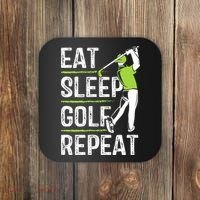 Eat Sleep Golf Repeat Funny Golfer Apparel Coaster thumb 0