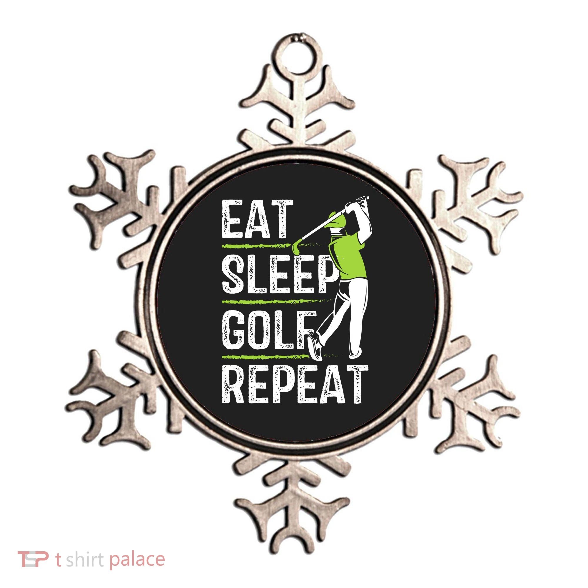 Eat Sleep Golf Repeat Funny Golfer Apparel Ornament