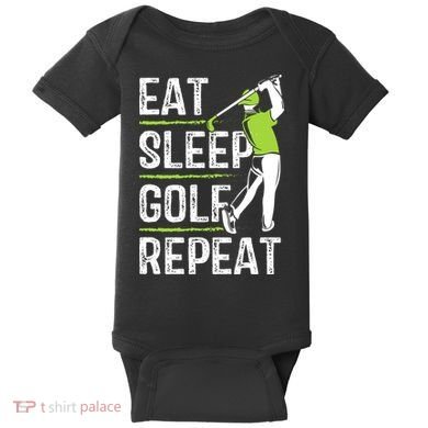Eat Sleep Golf Repeat Funny Golfer Apparel Baby Bodysuit