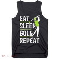 Eat Sleep Golf Repeat Funny Golfer Apparel Tank Top thumb 0