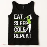 Eat Sleep Golf Repeat Funny Golfer Apparel Tank Top thumb 2