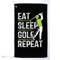 Eat Sleep Golf Repeat Funny Golfer Apparel Golf Towel thumb 0