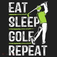 Eat Sleep Golf Repeat Funny Golfer Apparel Golf Towel thumb 3