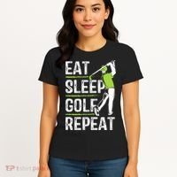 Eat Sleep Golf Repeat Funny Golfer Apparel Women's T-Shirt thumb 4